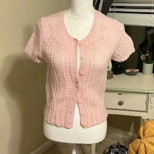 Lucky Brand Light Pink Knit Cardigan